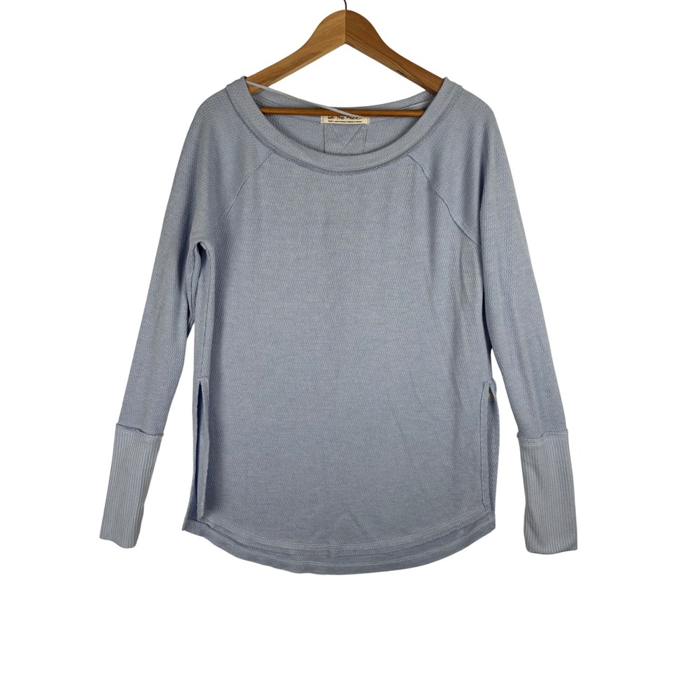Free People We The Free Top Size Small Tunic Blue Long Sleeve Lounge Soft
